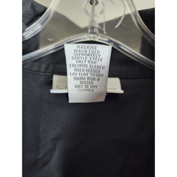 Soft Surroundings Lace Front Long Sleeve Black Tunic Top Shirt Size S - Picture 5 of 7